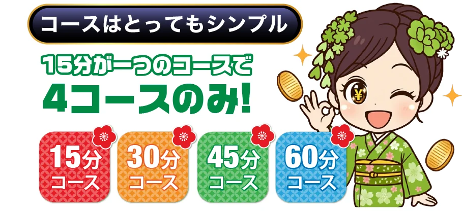信太山新地のお給料システム　コースはとってもシンプル