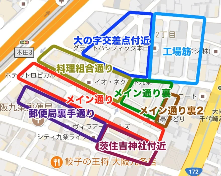 松島新地のエリアマップ